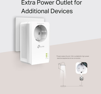 Adapter powerline TP-Link TL-PA7017P KIT, 1000 Mb/s, port gigabit, me prizë mrena vetes