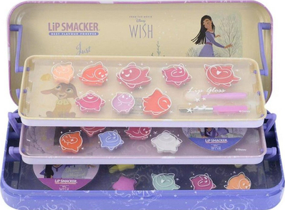 Set grimimi për kalamaj Lip Smacker Wish Triple Tier Beauty Tin, lip gloss edhe hije sysh, shumëngjyrësh