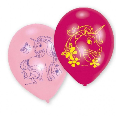 Set balonash Unicorn, 6 copë, 23cm, shumëngjyrëshe