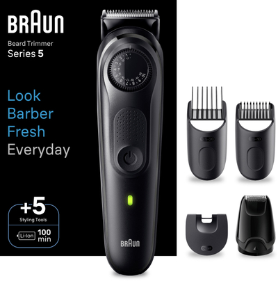 Trimer mjekre Braun Series 5 BT5421, i papërshkueshëm nga uji, bateri që mban gjatë