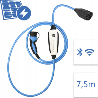 Karikues portabël për vetura elektrike NRGkick 32A Pure, 22kW, WLAN dhe Bluetooth, 7.5m