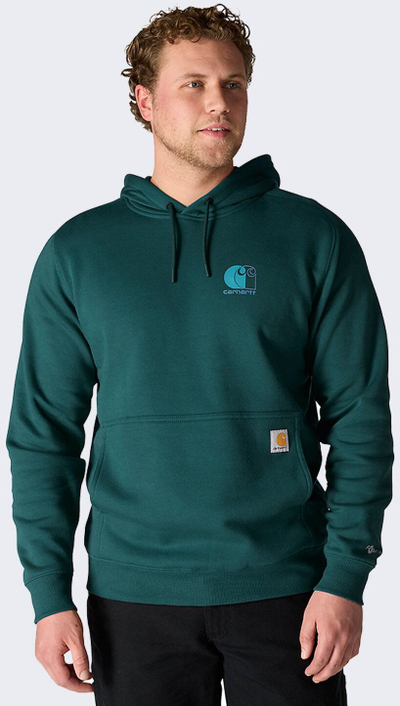 Bluzë me kapuç Carhartt Force Logo Work për burra, XLarge, jeshile Transformative Teal