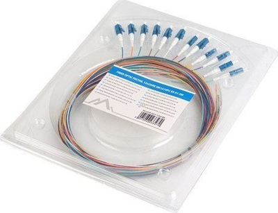Pigtail fibër optike Lanberg SM LC UPC, set 12x2m, OS2 G657A1, shumëngjyrësh