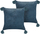 Set me jastëk dekorativë SETARIA Velvet, 45 x 45 cm, me gjethe, blu e errët