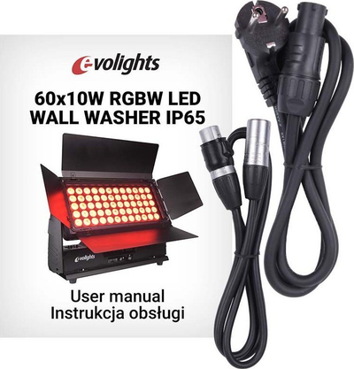Транспортен куфер Evolights Case, за 4 LED Wall Washer, со тркала, црн