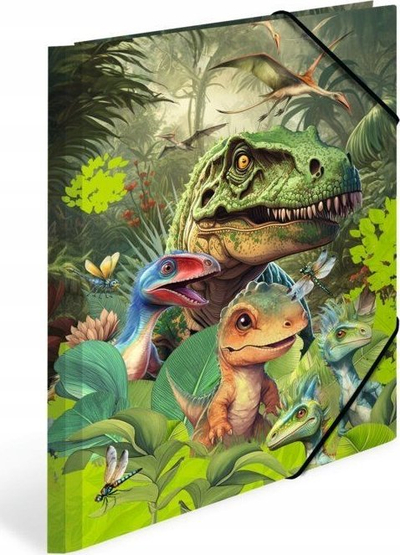 Dosje kartoni Herma A3, me goma anësore, dizajn dinosaurë, shumengjyrëshe