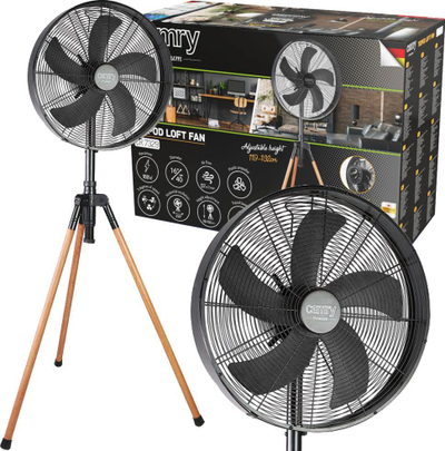Ventilator në këmbë Camry Loft CR 7329, 100W, 40 cm, i zi