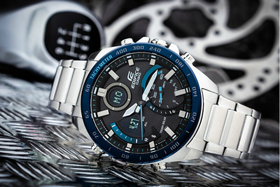 Orë për meshkuj Casio ECB-900DB-1BER (627), e argjendtë/kaltër