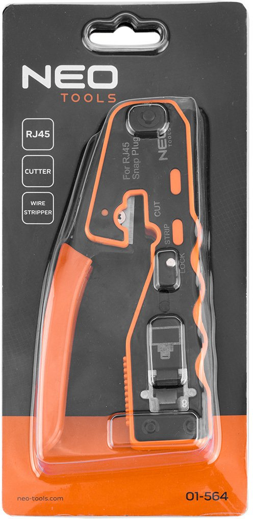 Kapëse krimpimi NEO TOOLS 01-564, për konektorë RJ45 pass-through, portokalli e zezë