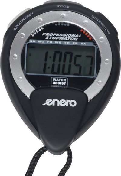 Kronometër elektronik Enero 1 Time, ekran LCD, i papërshkueshëm nga uji, i zi