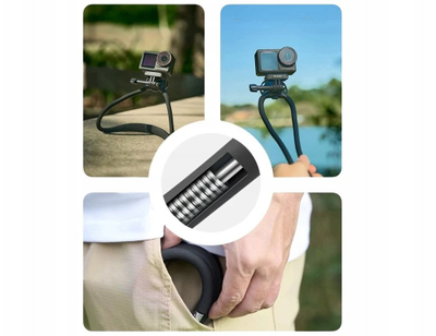 Mbajtëse qafe Telesin Neck Mount 360 Combo, për GoPro dhe smartphone, e zezë