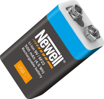 Bateri e karikueshme Newell 9V USB C, 500 mAh, e zezë