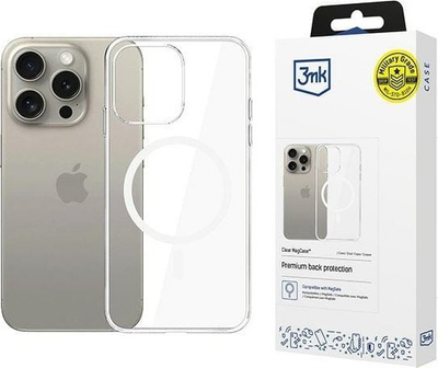 Mbrojtëse telefoni 3MK Clear MagCase për iPhone 15 Pro Max, MagSafe, transparente