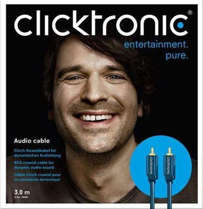 Kabllo audio ClickTronic Casual Series, RCA në RCA, 2 metra, blu