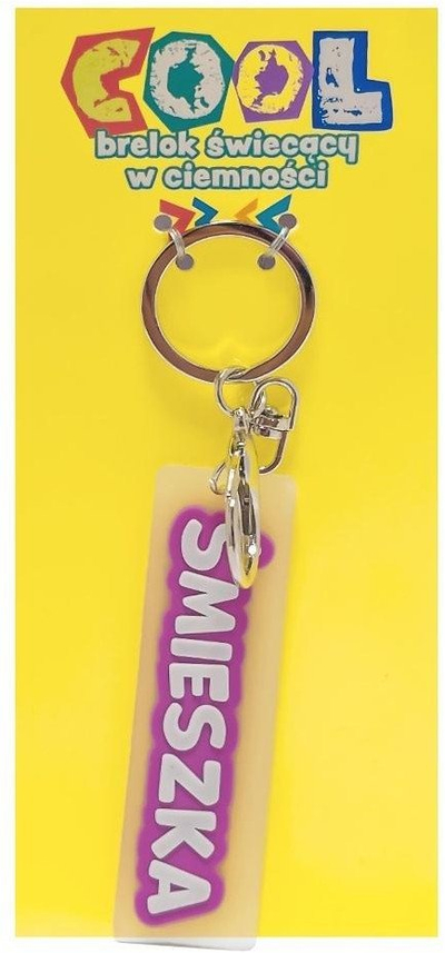 Brelok çelësash Cool Smieszka, plastik, që shkëlqen në errësirë, bezhë