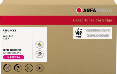 Toneri AgfaPhoto APTHP2033XE, kompatibil HP W2033X 415X, 6000 faqe, magenta
