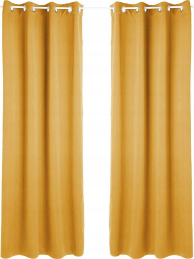 Set perde blackout Atmosphera Interior Designer, 135x240cm, me unaza metalike, okër