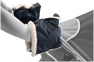 Doreza karroce Sensillo Stroller Glove 8507, të papërshkueshme nga uji, me pellush të ngrohtë, të zeza