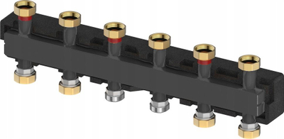 Манифолд за греење Meibes Standard, до 70 kW, 5 кола, црн
