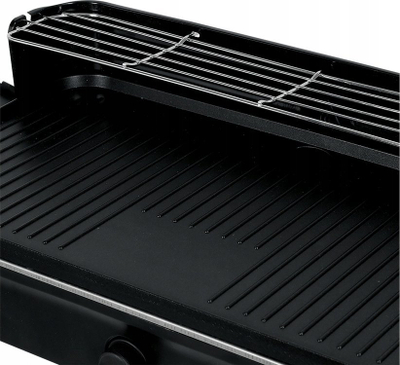 Grill elektrik për kopsht Ribbed Plate, 2200W, sipërfaqe e madhe pjekje, i zi