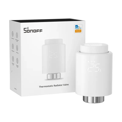Valvul termostatike radiatorësh Sonoff TRVZB, Zigbee, ekran digjital, e bardhë