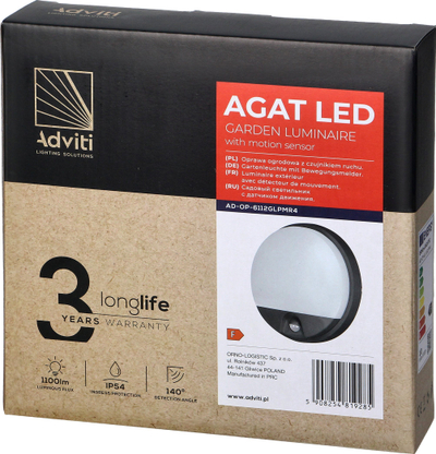 Llambë kopshti me sensor Luminaire, LED 15W, IP54, dritë e bardhë