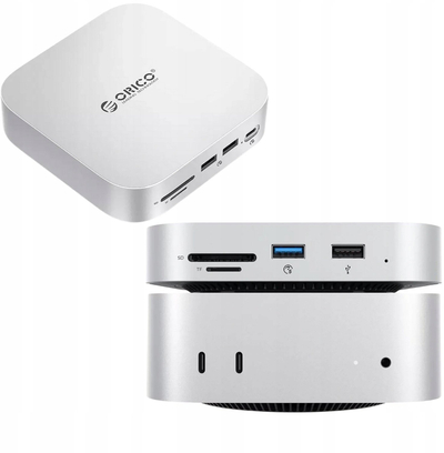 Docking station Orico MiniLink 9 in 1, bay për hard disk, 2.5 Gb/s, argjendtë