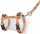 Set shëtitjeje për mace Duvo+ Indian Design, 20–35cm, litar 125cm, portokalli
