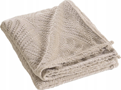 Batanije Nelia plaid, flanel, 125x150cm, ngjyrë taupe