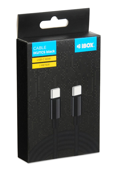 USB кабел iBOX USB-C во USB-C, 1m, црн