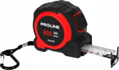 Metër matës PROLINE, 8 m, dyanshëm, me magnet