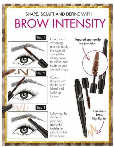 Маскара и хајлајтер за веѓи Sleek Brow Intensity Medium 216, средна нијанса