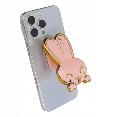 Mbajtëse telefoni NG Phone Stand Bunny, me ngjitje, dizajn lepurush, rozë