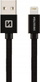 Kabllo Swissten Textile Lightning, 0.2m, USB 2.0, e zezë