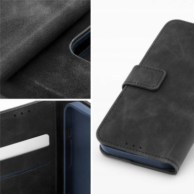 Këllëf portofol OEM Tender për iPhone 16, me mbajtëse kartash, me funksion qëndrimi, ngjyrë e zezë