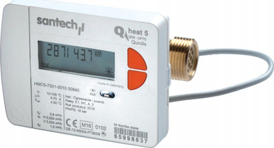 Matës nxehtësie QHEAT5 Qp 2.5 m³/h DN20, montim në kthim, IP65