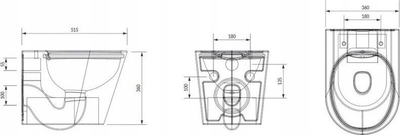 WC e varur Omnires Tampa, soft close, rimless, e bardhë