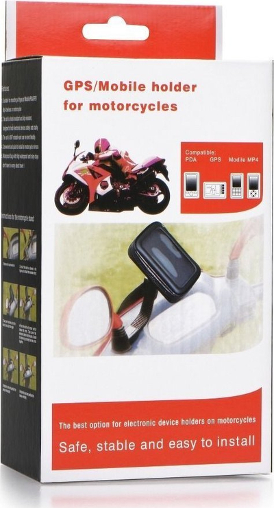 Mbajtës motori për telefon, 6.4" deri 8", i papërshkueshëm nga uji, i zi