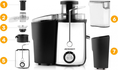 Shtrydhëse frutash Berdsen BD-750, 600W, 0.5L, e zezë