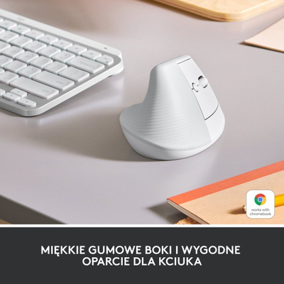 Maus wireless Logitech Lift Off-White, i bardhë