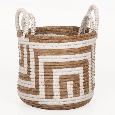 Set korbë dekorative 2-pjesësh Φ36x32-40Hcm (HM7846.01), bardhë