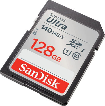 Kartë memories SanDisk Ultra SDXC, 128GB, Class 10 UHS I U1, e zezë