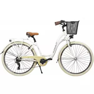 Biçikletë qyteti AZIMUT Sarema 28" ALU TX-7 2025, 7 marshe Shimano, kornizë alumini, krem i çelët me shkëlqim