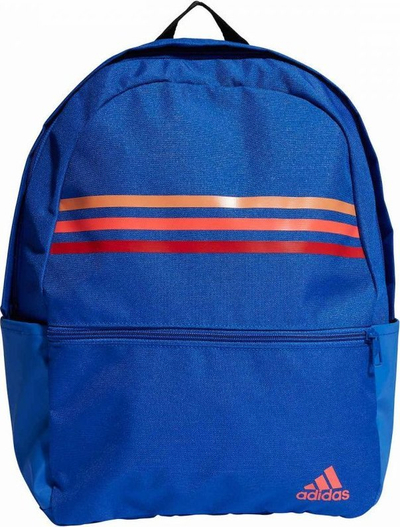 Çantë shpine Adidas Classic BOS 3 Stripes IL5777, me ndarje brenda për organizim, xhep përpara me zinxhir, blu