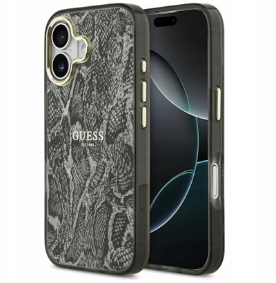 Mbulesë telefoni Guess Python Pattern MagSafe, iPhone 17, e zezë