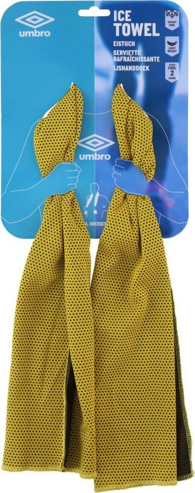 Peshqir ftohës Umbro Sports Cooling, 90x30cm, i verdhë