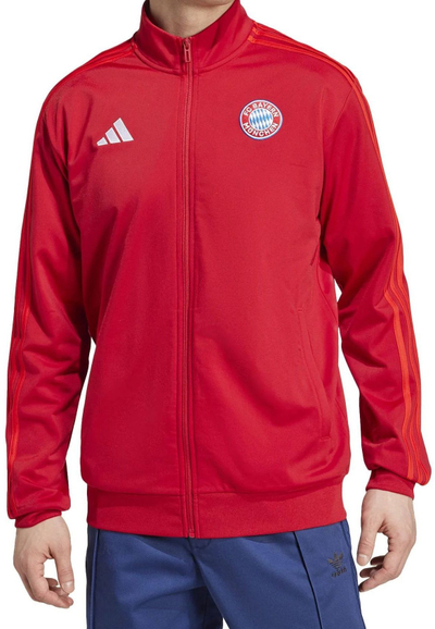 Bluzë sportive Adidas Bayern Munich DNA TT M IT4154, material poliestër, me zinxhir, e kuqe