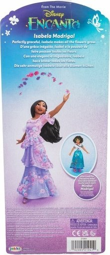 Kukull Disney Encanto Isabela, 11", fustan me lule, livando