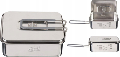 Tenxhere kampingu Esbit Stainless Steel Pot 1.2L, 1200ml, çelik inox, argjendtë