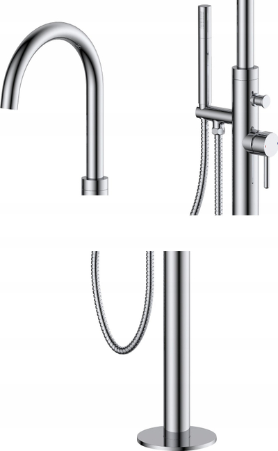 Rubinet për vaskë Omnires Y Freestanding, montim në dysheme, krom